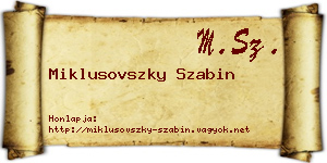 Miklusovszky Szabin névjegykártya